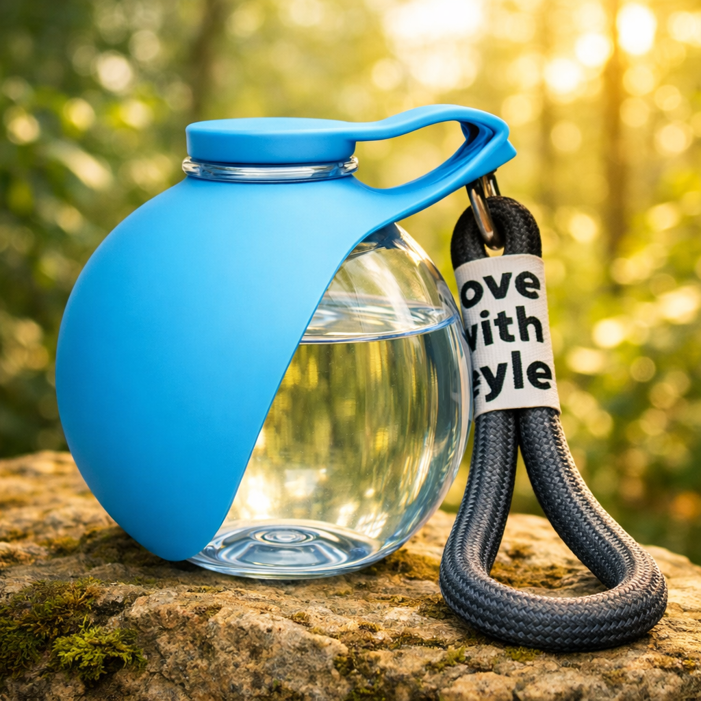 Portable Collapsible Pet Water Bottle with Hook