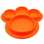 Kids Food-grade Silicone Home Dinner Dish Baby Plate Tableware Bear Paw Shape Children Training Cartoon Bowls Suction Toddler